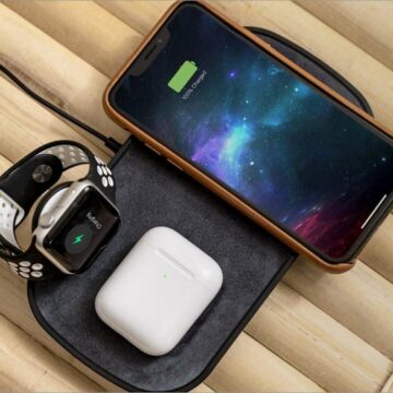 Le tapis de recharge sans fil de Zagg accueille Apple Watch, AirPods et iPhone. © Zagg
