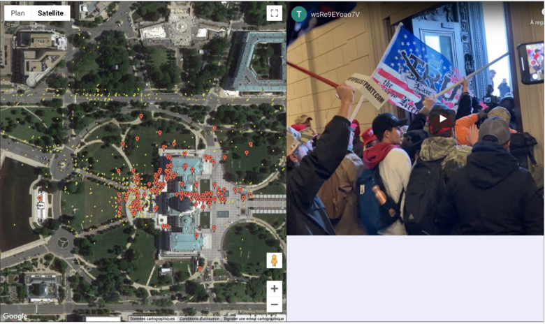 Este mapa interactivo muestra a los usuarios que hablan invadiendo el Capitolio |  Diario del friki