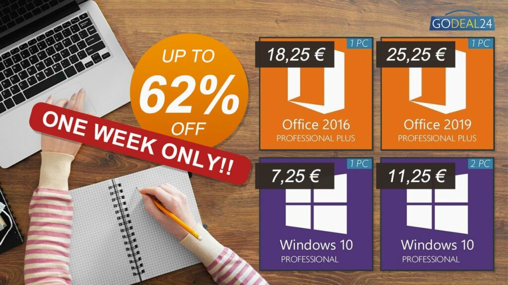 Promociones de la semana en GoDeal 24: Windows 10 Pro a solo 7,25 euros