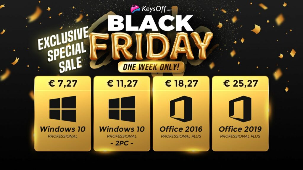 Promoción exclusiva del Black Friday: Windows 10 por solo 7,27 euros en Keysoff.com