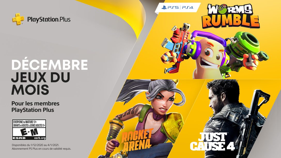 Worms Rumble, Just Cause 4 y Rocket Arena son tus juegos de PlayStation Plus para diciembre