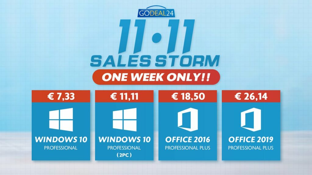 La semana pasada para las mejores ofertas de GoDeals24 desde el 11.11: ¡Windows 10 a solo 5,55 euros!