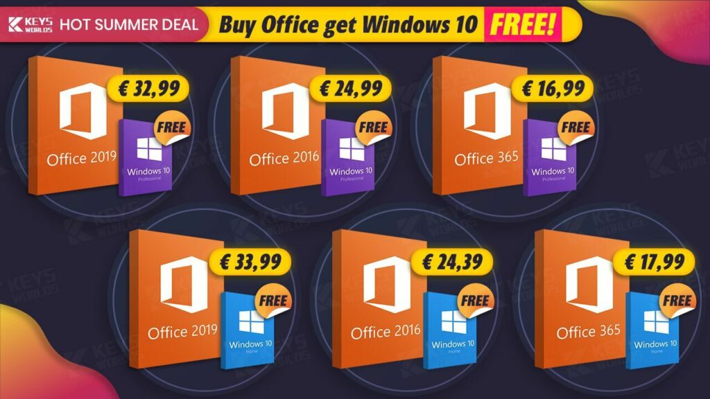 Oferta de verano: ¡Windows 10 se ofrece con la compra de Office con un 50% de descuento!