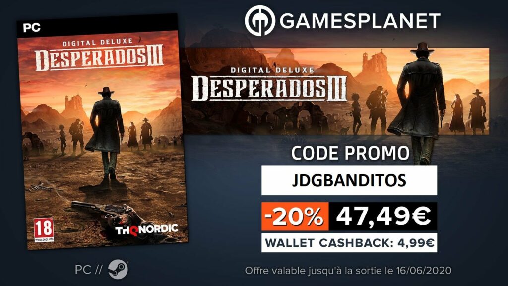[Bon Plan] ¡JDG x Gamesplanet: Desperados III - Deluxe Edition a 47,49 euros!  |  Diario del friki
