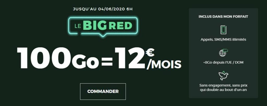 [Bon Plan] ¡BIG RED by SFR paquete de 100 GB por 12 euros al mes de por vida!  |  Diario del friki