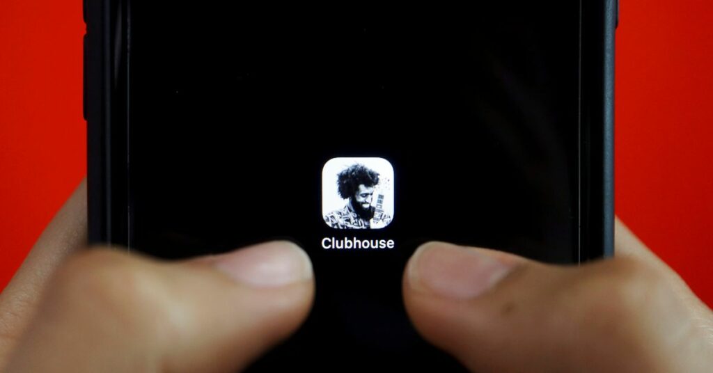 The social audio app Clubhouse is seen on a mobile phone in this illustration picture taken February 8, 2021. REUTERS/Florence Lo/Illustration/File Photo