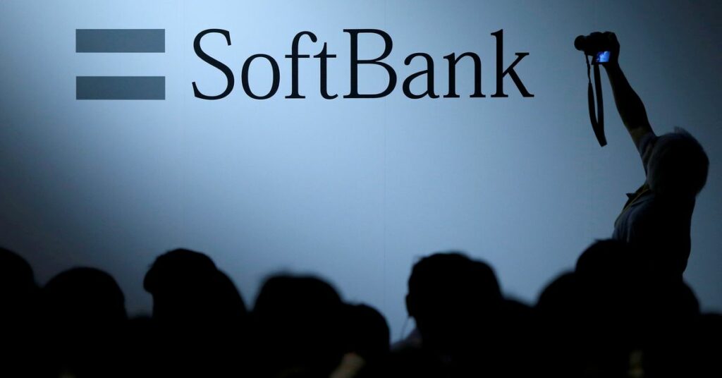 The logo of SoftBank Group Corp is displayed at SoftBank World 2017 conference in Tokyo, Japan, July 20, 2017. REUTERS/Issei Kato/File Photo/File Photo