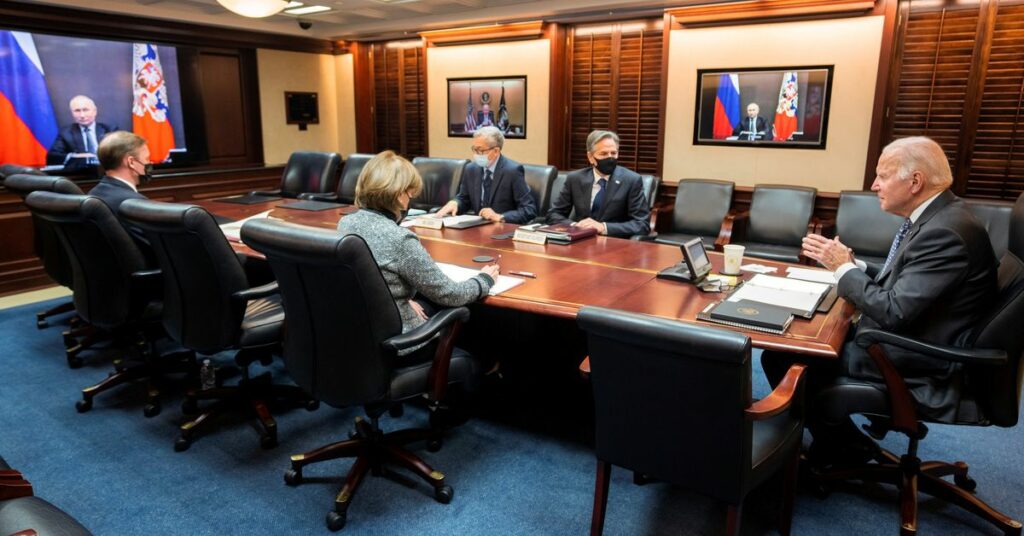 U.S. President Joe Biden holds virtual talks with Russia