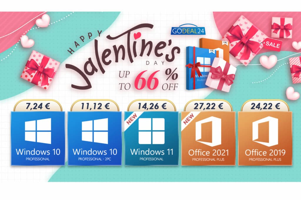 Ofertas de San Valentín: grandes descuentos en Office 2021 y Windows 11