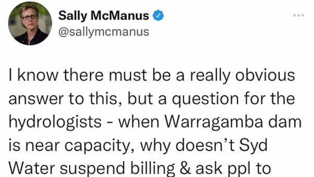 Sally McManus ridiculizada después de la sugerencia de inundación en Twitter