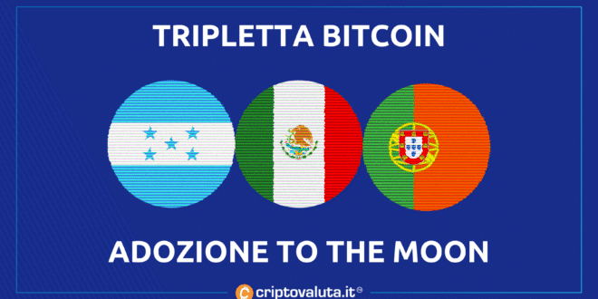 Bitcoin vola in 3 paesi