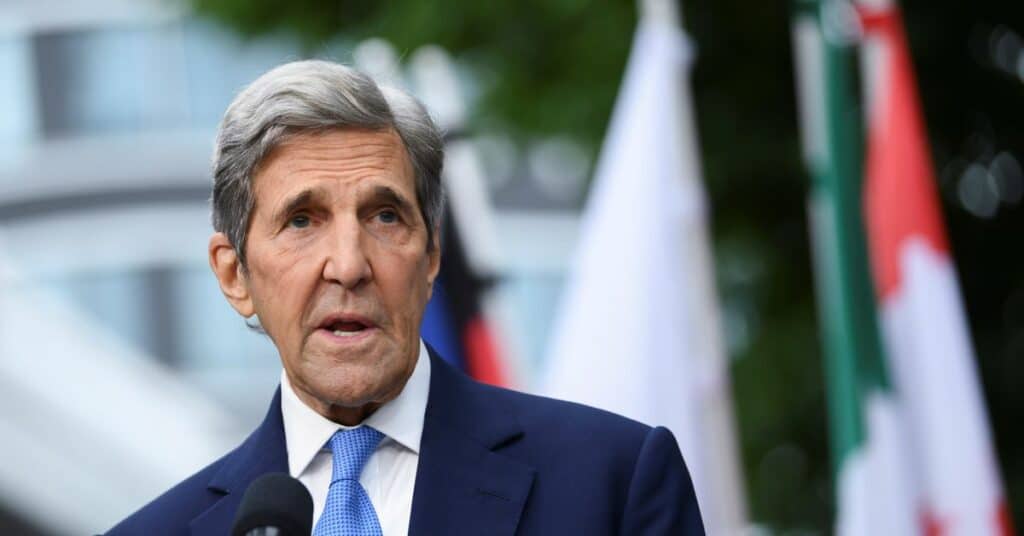 U.S. Special Presidential Envoy for Climate John Kerry speaks during an interview in Warsaw