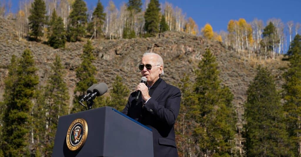 U.S. President Joe Biden attends ceremony to designate Camp Hale as a new National Monument in Leadville, Colorado