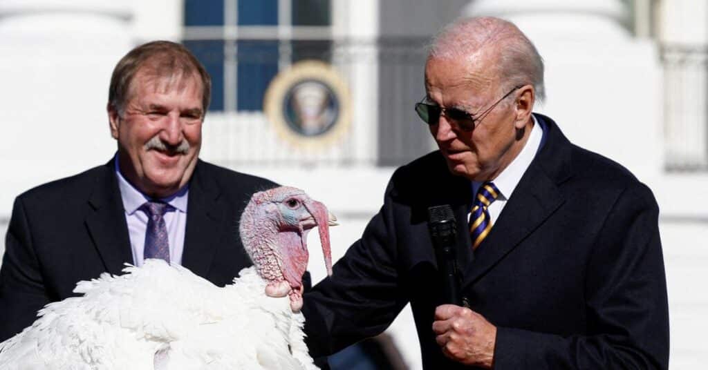 U.S. President Biden pardons the National Thanksgiving Turkeys in the annual ceremony at the White House