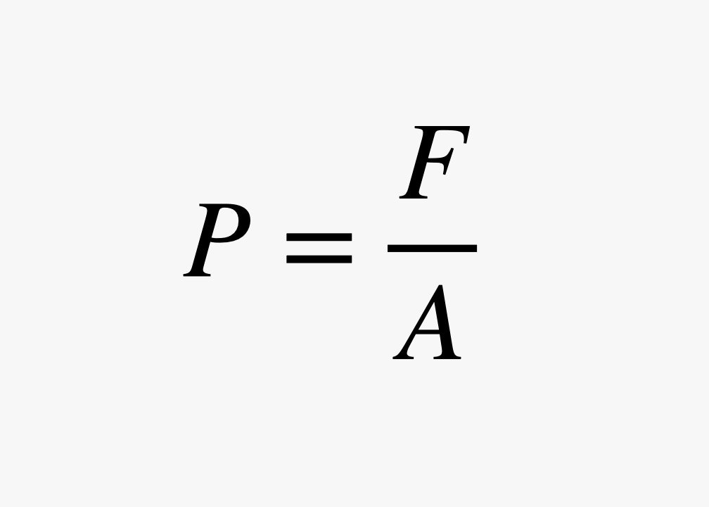 Fórmula de presión P = FA