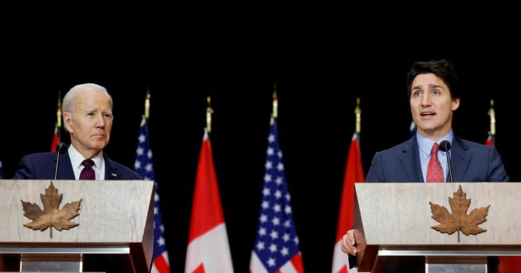 U.S. President Biden and Canadian PM Trudeau hold a joint news conference, in Ottawa