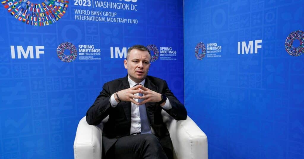 Ukrainian Finance Minister Serhiy Marchenko at an interview