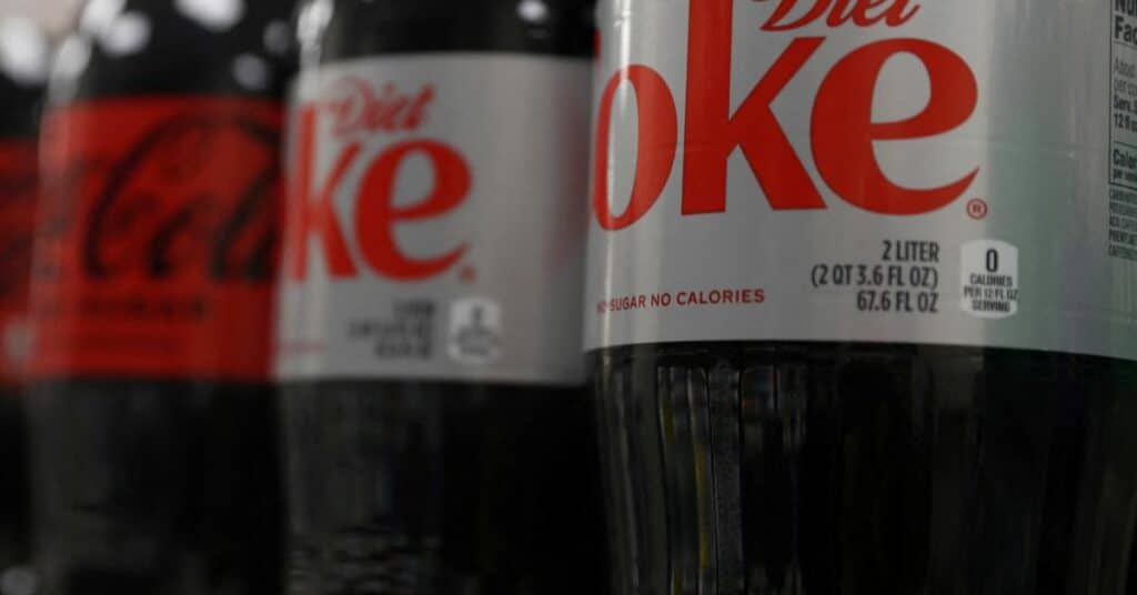 Diet Coke is seen on display at a store in New York City,