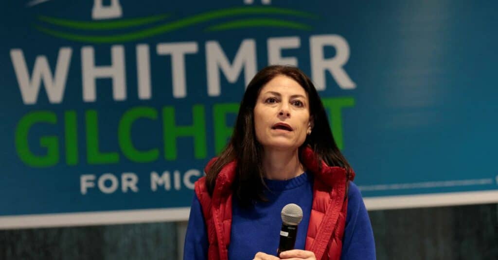 Michigan Attorney General Dana Nessel addresses supporters during a campaign stop